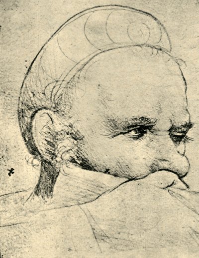 Huvudet på en armborstskytt som siktar, 1514-1515, 1943. av Hans Holbein the Elder