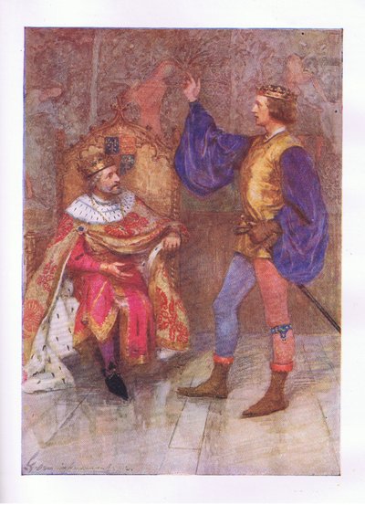 Och jag kommer att dö hundra tusen dödsfall innan jag bryter det minsta paketet av detta löfte (Kung Henry IV), från The Complete Works of Shakespeare publicerad av George Harrap & Co Ltd, 1920-talet av Hans Holbein der Jüngere
