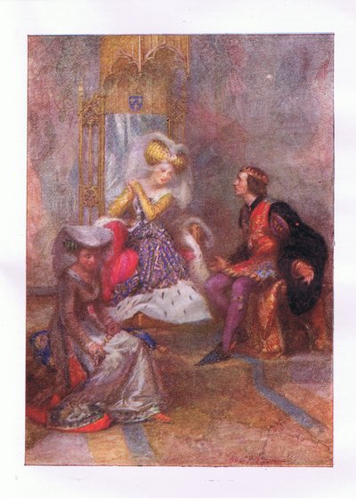Och vad säger du då till min kärlek? (King Henry V), från The Complete Works of Shakespeare publicerad av George Harrap & Co Ltd, 1920-talet av Hans Holbein der Jüngere