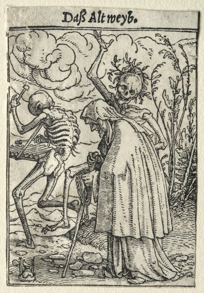 Dödsdansen: Den gamla kvinnan av Hans Holbein the Younger