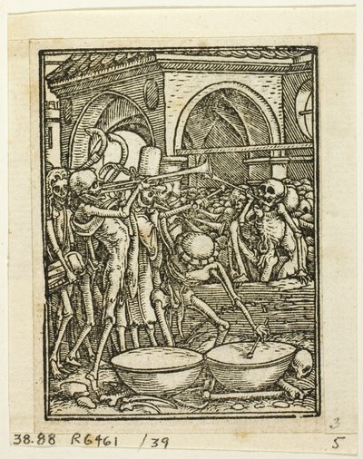 Dödsdansen, plansch 39 från Träsnitt ur böcker från 1500-talet av Hans Holbein the Younger