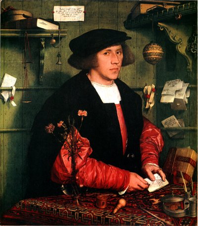 Tyska: Der Kaufmann Georg Gisze Köpmannen Georg Gisze av Hans Holbein the Younger