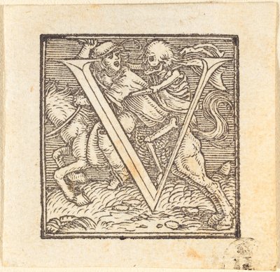 Bokstaven V av Hans Holbein der Jüngere