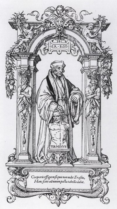 Porträtt av Erasmus av Rotterdam (Erasmus "i fallet") av Hans Holbein the Younger