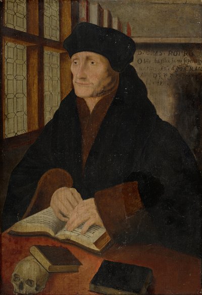 Porträtt av Erasmus av Rotterdam i studien av Hans Holbein der Jüngere
