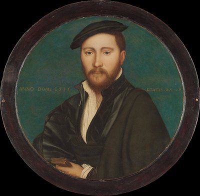 Porträtt av en man, 1535 (olja och guld på ek) av Hans Holbein der Jüngere