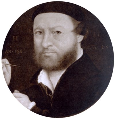 Självporträtt vid 45 års ålder, 1542, 1936. av Hans Holbein der Jüngere