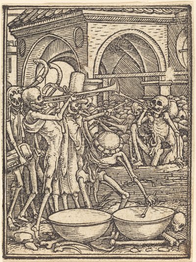Skelett som spelar musik av Hans Holbein the Younger