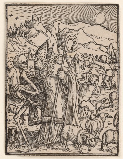 Biskopen, från "Dödsdansen" av Hans Holbein the Younger