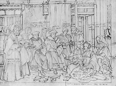 Familjen The More, från skissen av Holbein på Basel Museum, 1527, 1903 av Hans Holbein der Jüngere