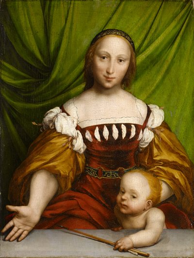Venus med Amor, 1526-28 (olja på kalkträ) av Hans Holbein der Jüngere