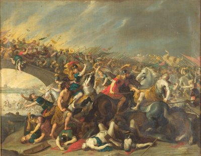 Slåss med amasoner av Hans I Jordaens