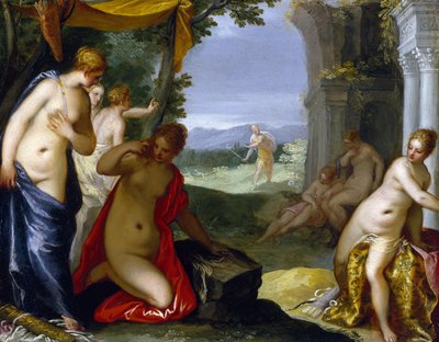 Diana och Actaeon, ca 1596-1606 (olja på koppar) av Hans I or Johann Rottenhammer