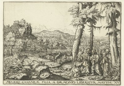 Landskap med Kristus och kvinnan från Kanaan av Hans Lautensack