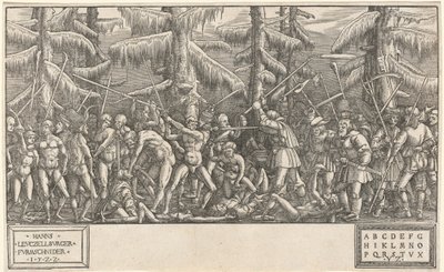 Slaget om de nakna männen och bönderna av Hans Lützelburger, after Master NH