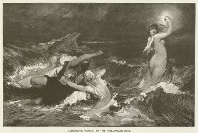 Alberichs jakt på Nibelungens ring av Hans Makart