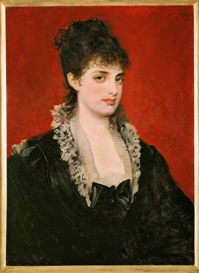 Anna von Waldberg ... (målning på trä) av Hans Makart