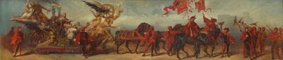Skiss till paraden 1879 – Järnvägsarbetarna av Hans Makart