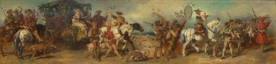 Skiss till paraden 1879 – Jaktgrupp med bytvagn av Hans Makart