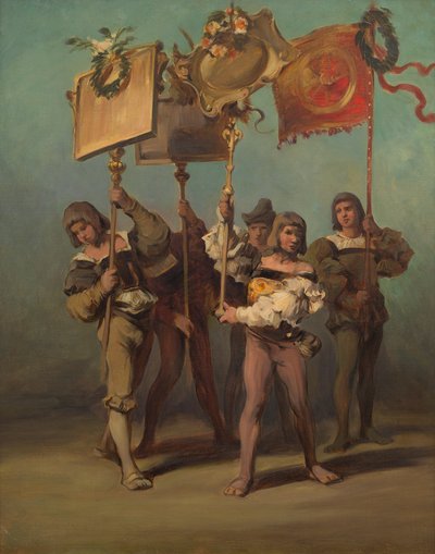 Skiss till festtåget 1879 - Snickarnas fanbärare av Hans Makart
