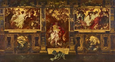 Moderna cupids - design för att dekorera en vägg av Hans Makart