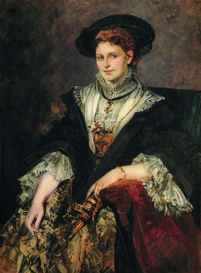 Porträtt av Bertha von Piloty, 1872-1873 av Hans Makart
