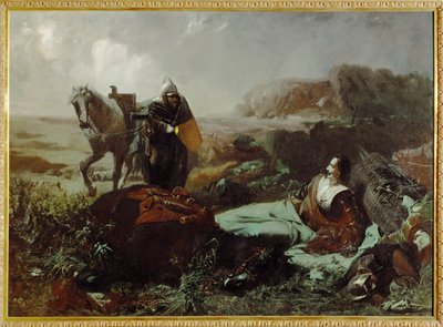Greve Pappenheims död, general under trettioåriga kriget ... (målning på duk) av Hans Makart