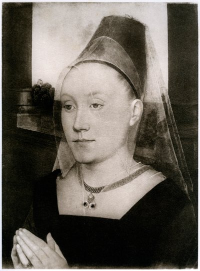 Barbara Van Vlaenderbergh, hustru till Guillaume Moreel, c1480, 1927 av Hans Memling