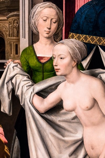 Bathsheba vid badet, ca 1485 (Tempera och olja på trä (ek)) av Hans Memling