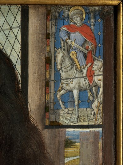 Detalj av Maarten van Nieuwenhoves diptyk av Hans Memling