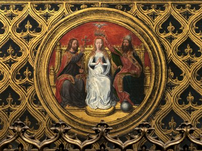 Detalj av relikvieren av Saint Ursula av Hans Memling