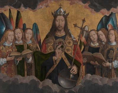 Gud Fader med sjungande änglar av Hans Memling