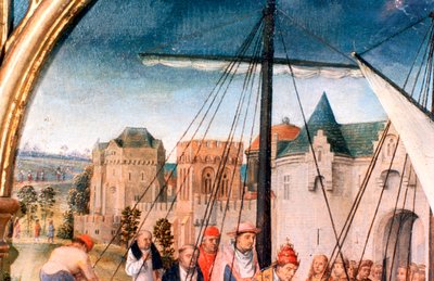 St Ursula Shrine, Avgång från Basel, Detalj, 1489 av Hans Memling