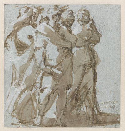 Fem stående figurer av Hans Mont (signed by artist)
