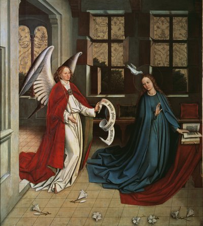 Bebådelsen, 1458 av Hans Multscher