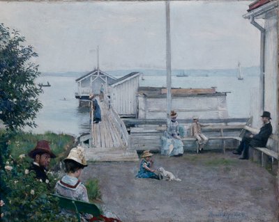 Badhuset vid Asgårdstrand (olja på duk) av Hans Olaf Heyerdahl