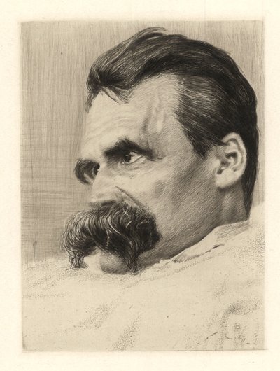 Porträtt av Friedrich Nietzsche, 1899-1900 av Hans Olde