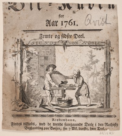 Titelvinjetten för "Bii-Kuben för året 1761", del V av Hans Quist