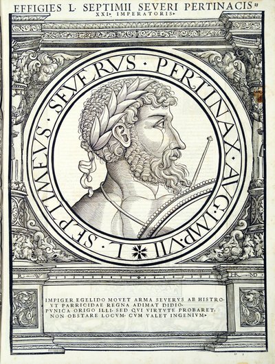 Septimus Severus, illustration från "De romerska kejsarna i hela öst och väst" av Hans Rudolf Manuel Deutsch