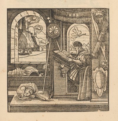 Man vid ett skrivbord av Hans Schäufelein (possibly)