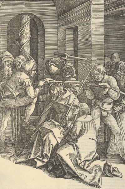 Kristus krönt med törnar, från Mirror of the passion of our Lord Jesu Kristi, 1507. av Hans Schäufelein the Elder