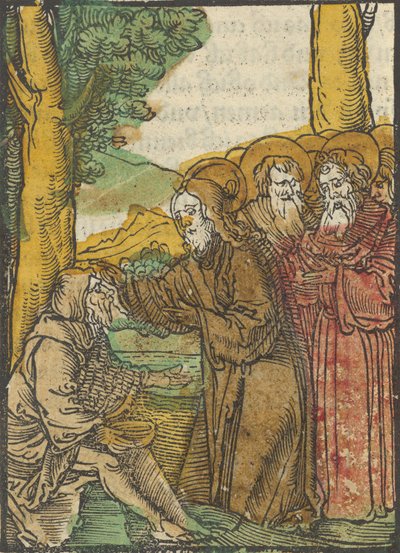 Christ Healing the Blind, från Das Plenarium, 1517. av Hans Schäufelein the Elder