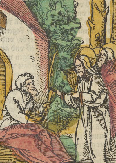 Kristus helar den spetälske, från Das Plenarium, 1517. av Hans Schäufelein the Elder