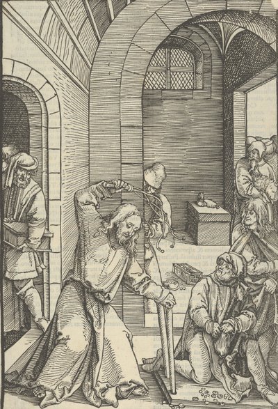Kristus som renar templet, från spegeln av vår Herre Jesu Kristi passion, 1507. av Hans Schäufelein the Elder