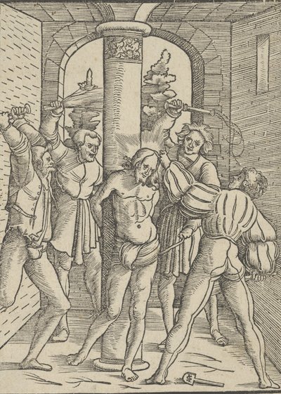 Kristus gisslade, från The Doctrine, Life, and Passion of Jesus Christ, 1537. av Hans Schäufelein the Elder