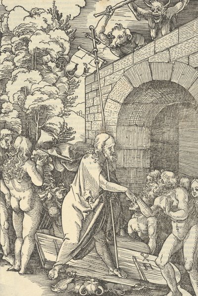 Kristus i Limbo, från spegeln av vår Herre Jesu Kristi passion, 1507. av Hans Schäufelein the Elder