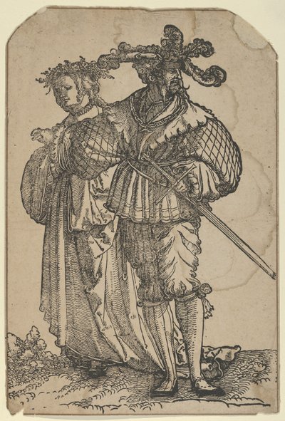 Dancing Couple I, från The Wedding Dancers restrike. av Hans Schäufelein the Elder