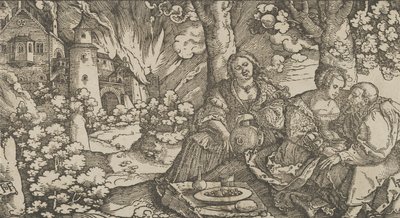 Lot och hans döttrar, ca. 1530. av Hans Schäufelein the Elder