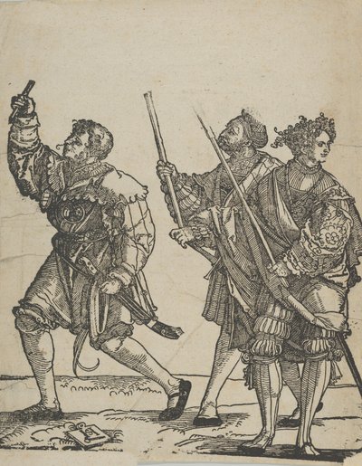 Ceremonimästare och Fackelbärare, från The Wedding Dancers. av Hans Schäufelein the Elder
