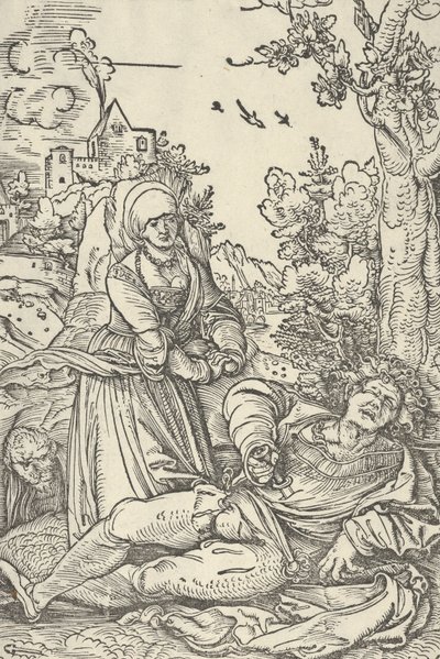 Pyramus och Thisbe, ca. 1509-10. av Hans Schäufelein the Elder